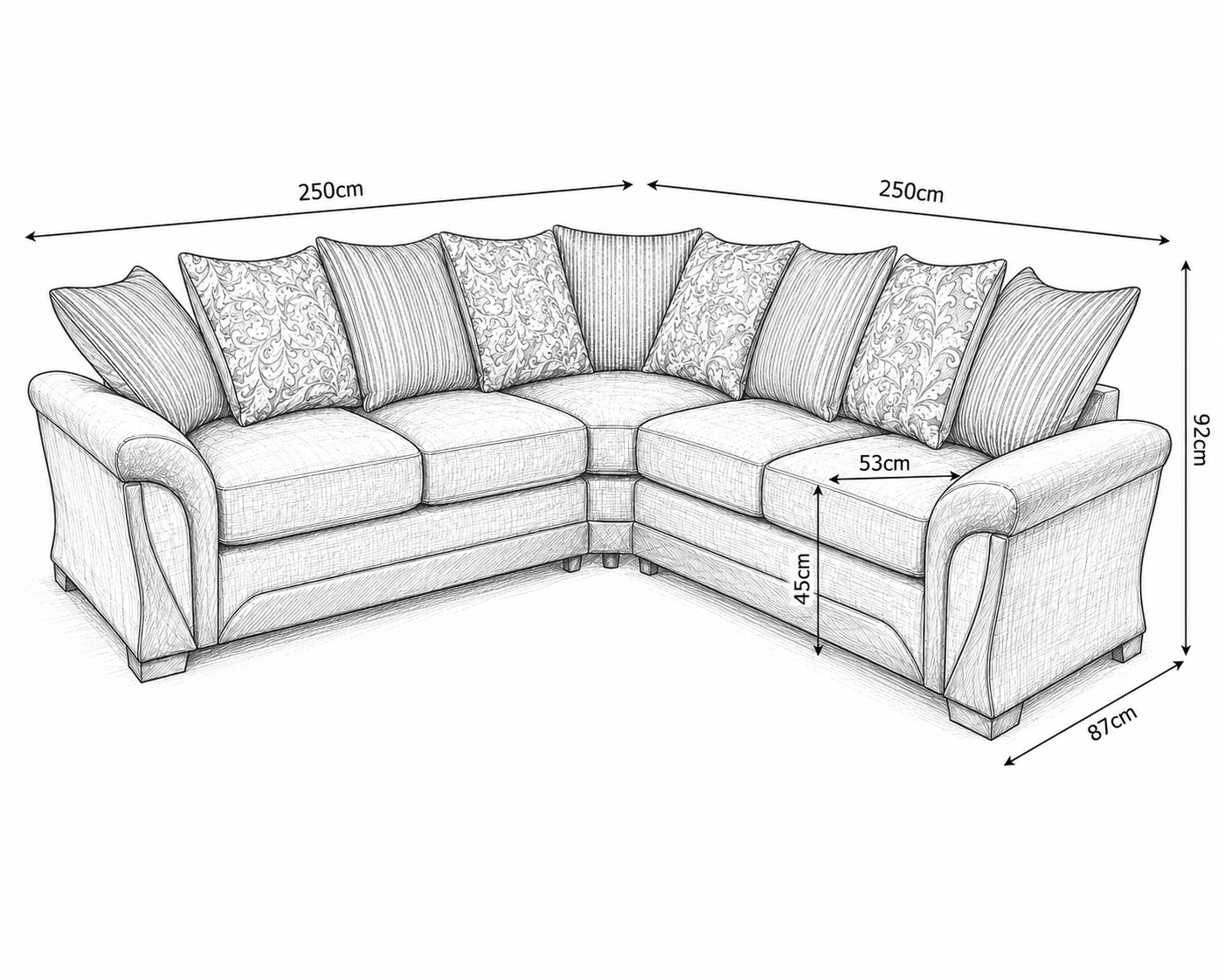 Shannon 5 Seater L-Shaped Sofa - Shannon Grand 5 Seater Corner Sofa - Image 5