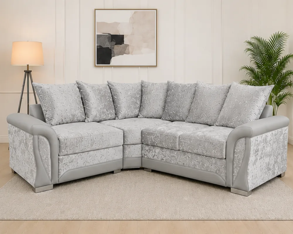 4 Seater Corner Sofa – Shannon Luxury Grey Leather 4 Seater Sofa