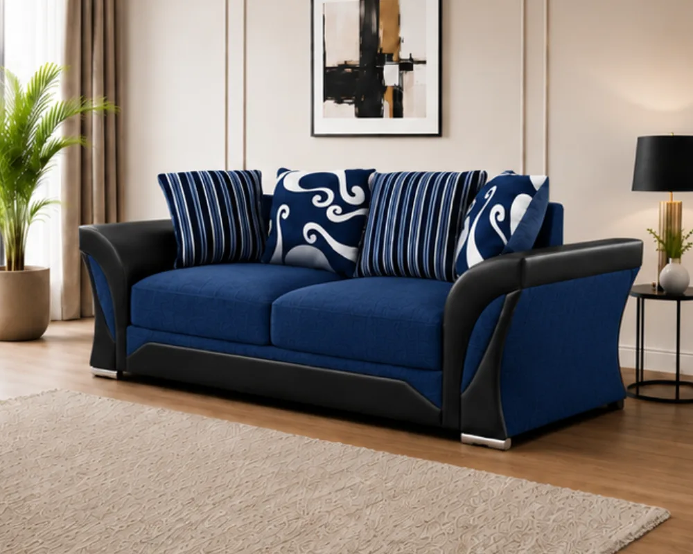 Modern Shannon Blue 3 Seater – Luxury Comfortable Sofa - Image 3