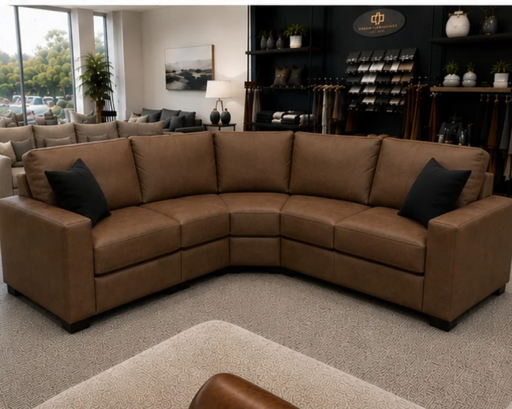 Dylan Corner 5 Seater Leather Sofa –Spacious Dylan L-Shaped Sofa - Image 3
