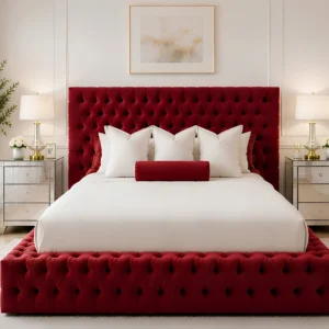 Deep Red Imperial – Luxury Ambassador Super King Bed-6ft Super King Bed with Mattress