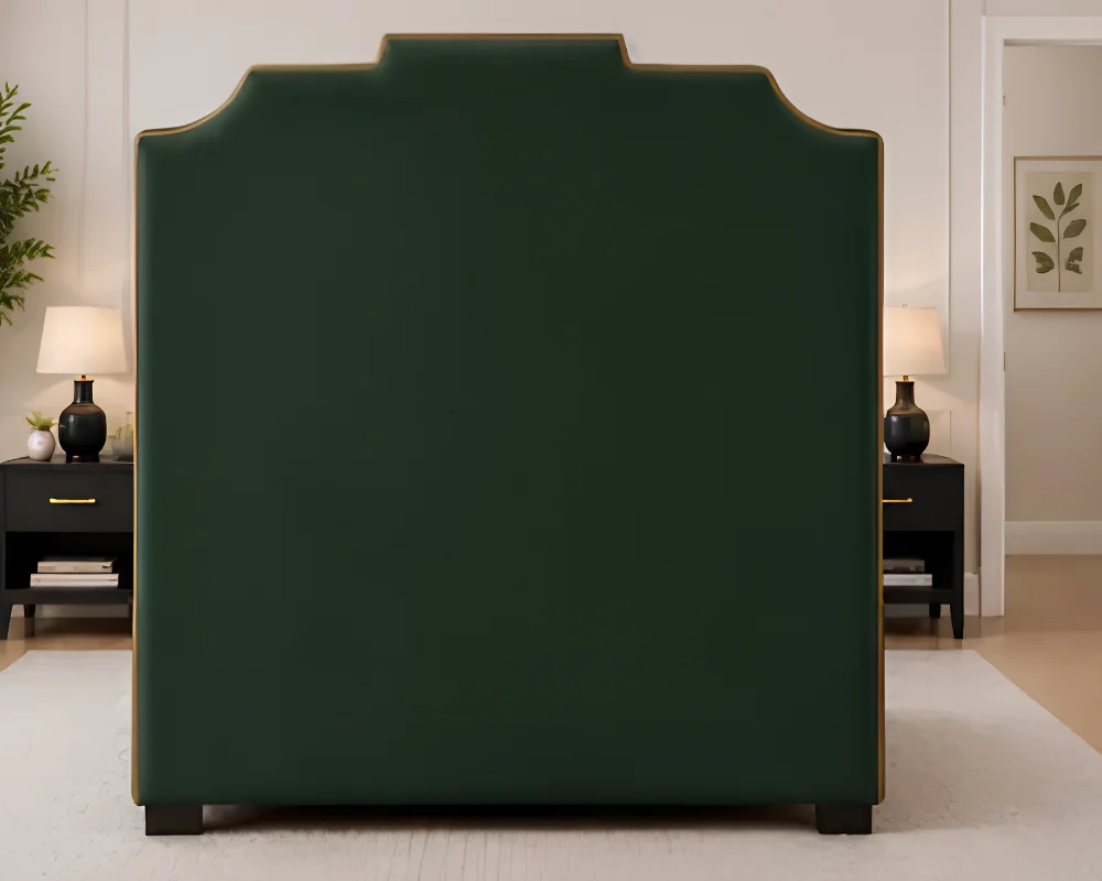 Arizona Designer Super King Bed Frame in Green – Premium Velvet Finish with mattress - Image 4
