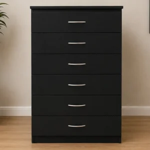 Matte Black Chest of 6 Drawers – Modern Furniture for Contemporary Homes
