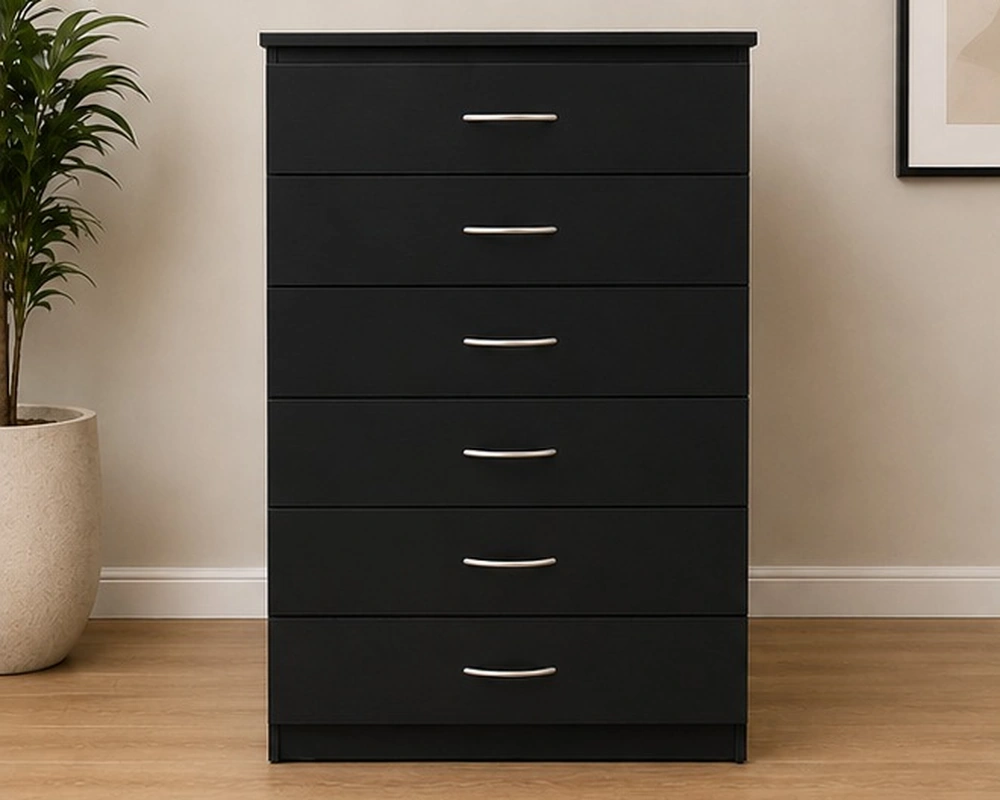 Matte Black Chest of 6 Drawers – Modern Furniture for Contemporary Homes