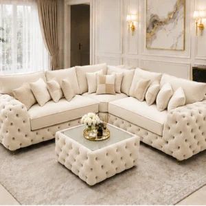 Premium Ashton L-Shaped Corner Sofa – Modern Stylish Fabric Sectional