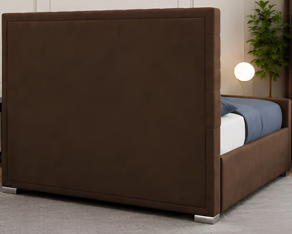 Classic Brown Florida 6ft Bed – 200×200cm with mattress Super King Luxury Tufted Headboard - Image 4