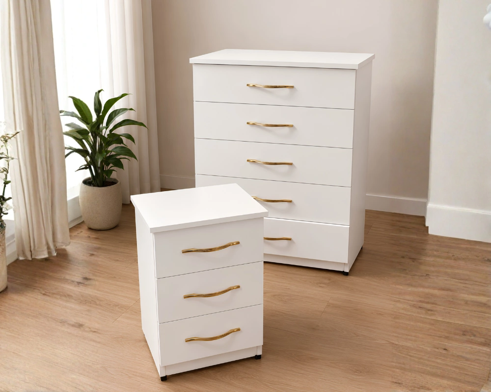 Chest of 5 Drawers With Side Table - Chest of 5 Drawers - Elegant Wooden Side Table - Premium Storage Cabinet - Image 6