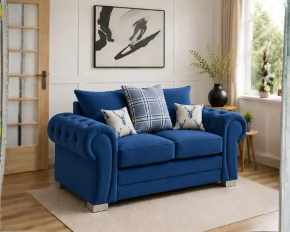 Two seater sofa Marine Blue - Verona 2 Seater Sofa - Image 2