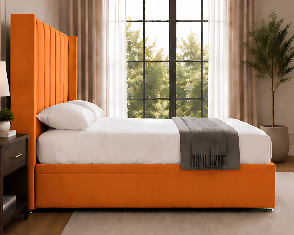 Double Size Gas Lift Bed Frame with Mattress - Elegant Double Ottoman Storage Bed - Image 3