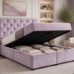 Modern King Size Ottoman Bed with Storage - King Gas Lift Ottoman Bed with Mattress