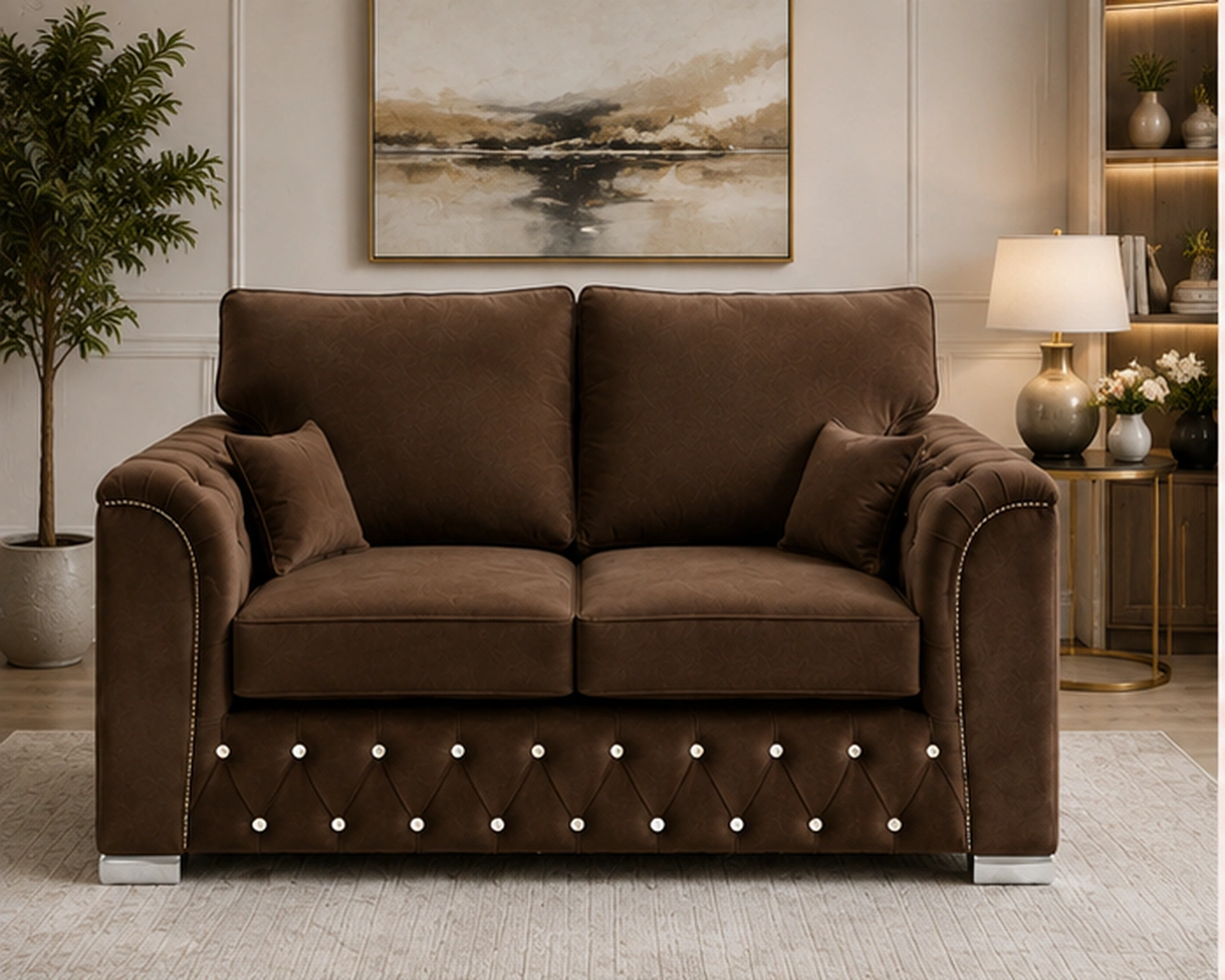 Luxury 2 Seater Sofa – Elegant Quilted Design Modern 2 Seater Sofa – Premium Comfort & Style