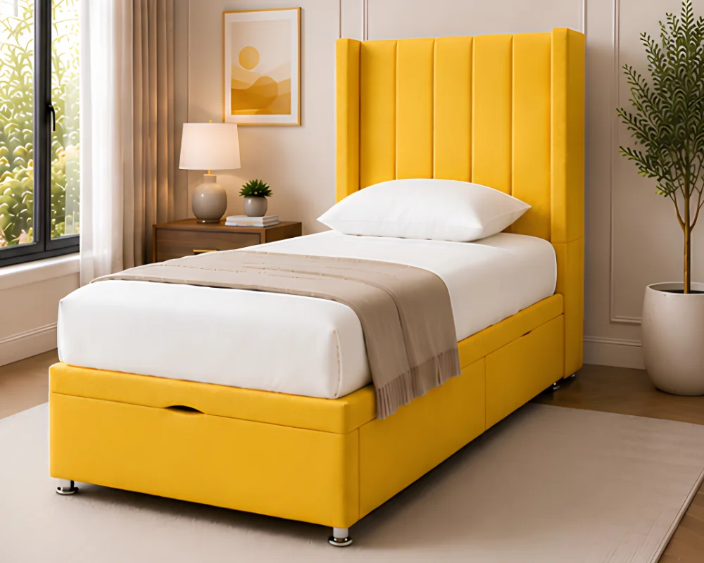 Single Storage Bed with Gas Lift - Single Ottoman Bed Frame with Storage - Image 2