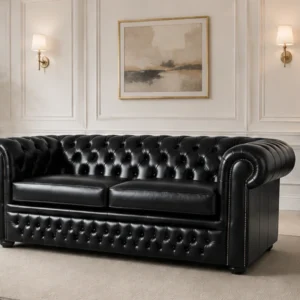 Chesterfield Lounge Sofa – Contemporary Chesterfield Leather Sofa - Premium 3-Seater Sofa