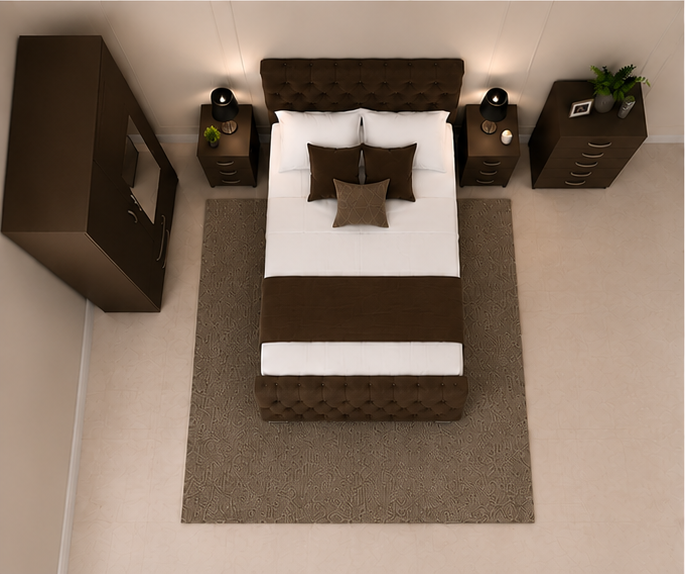 Complete Bedroom Storage Solution - King Size Bed - 2 Door Mirror Wardrobe - Five Drawer Chest - Two Bedside Tables - Image 3
