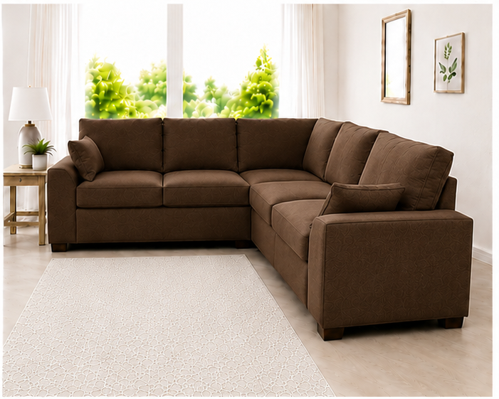 Brown Colour Premium 5-Seater Corner Sofa - Premium quality sofa