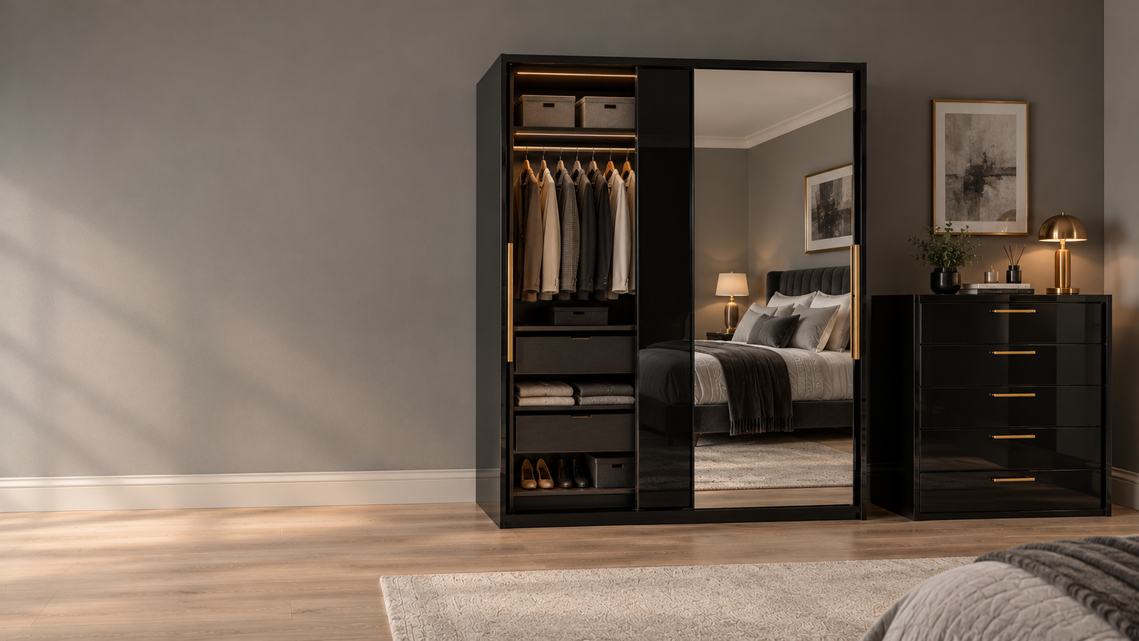 Modern wardrobes with smart storage