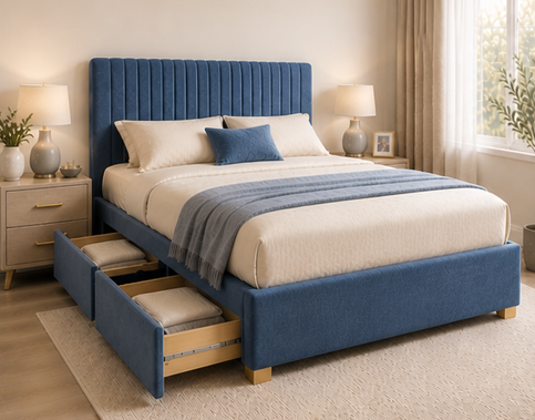 Premium Quality Divan Bed - Double Bed - Double Storage Bed with Mattress - Image 2